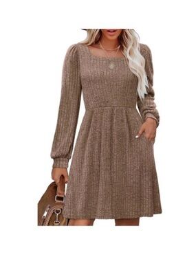 Elegant Brown Midi Dress